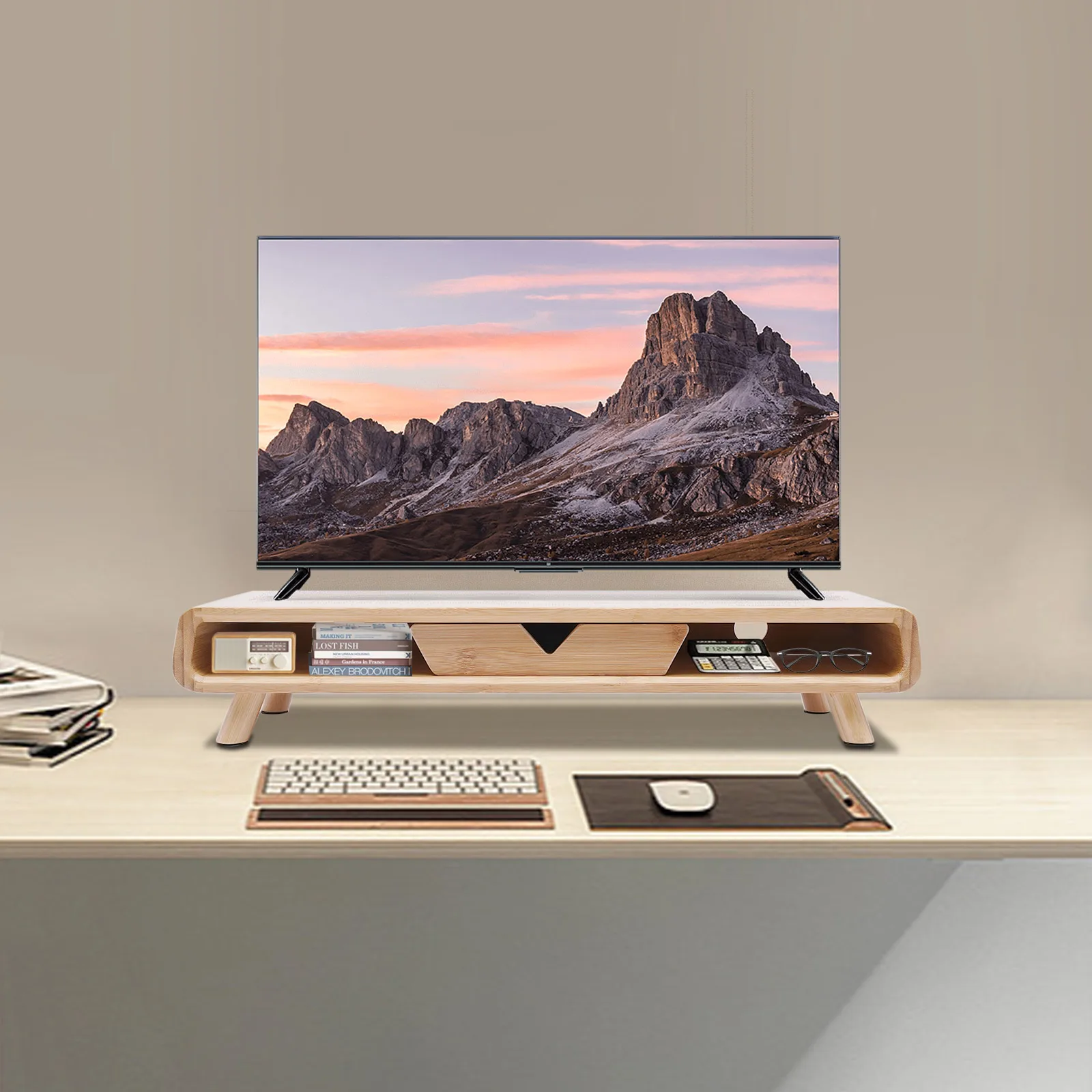 Monitor Riser Stand - NEW Ergonomic Height Wood Monitor Stand,