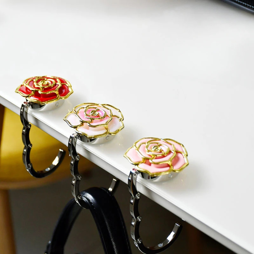 Home Office Hidden Desk - Rose Flower Foldable Bag Holder Hanging
