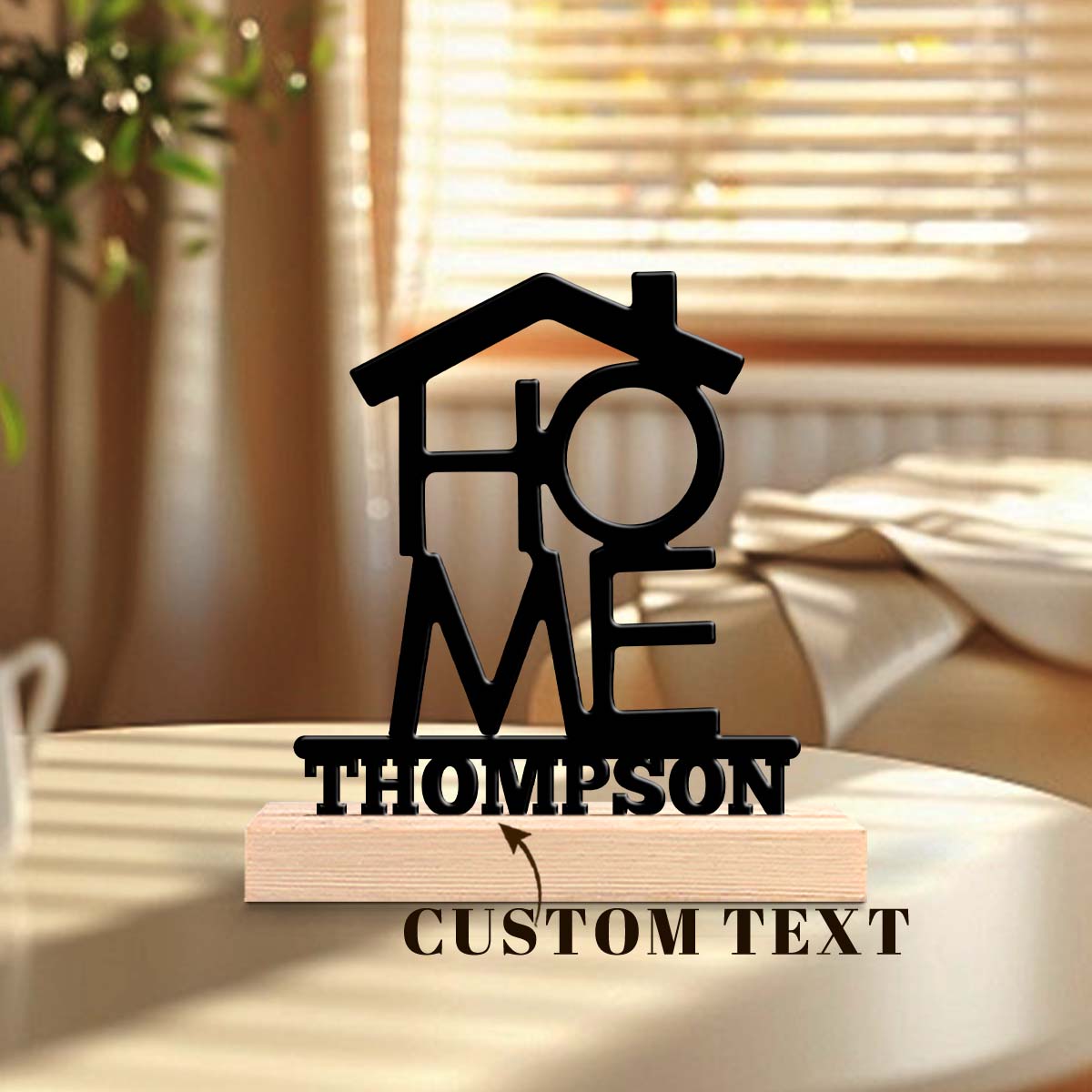 Home Office Decor - 1Pc Csutom Home House Shape Wooden