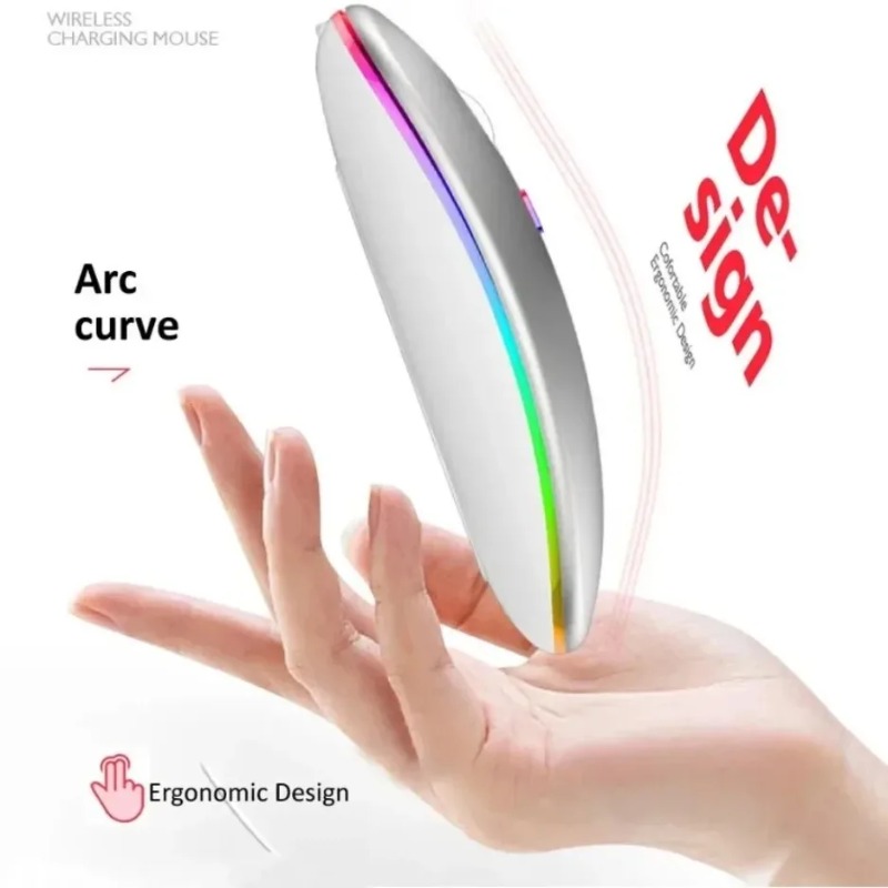 Home Office For Mac - Silent Click RGB Wireless Mouse 2.4G+Bluetooth