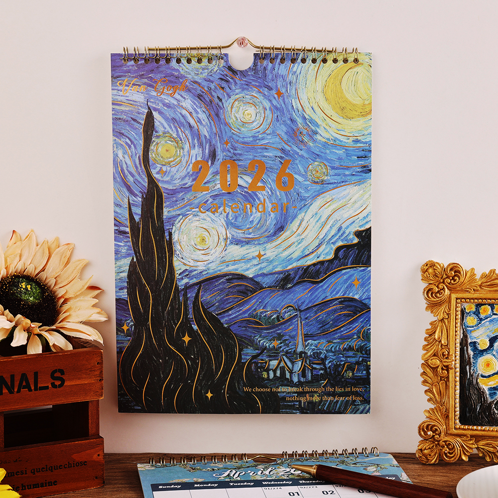 Home Office Organization - 2026 A4 Wall Calendar 12-Month Starry
