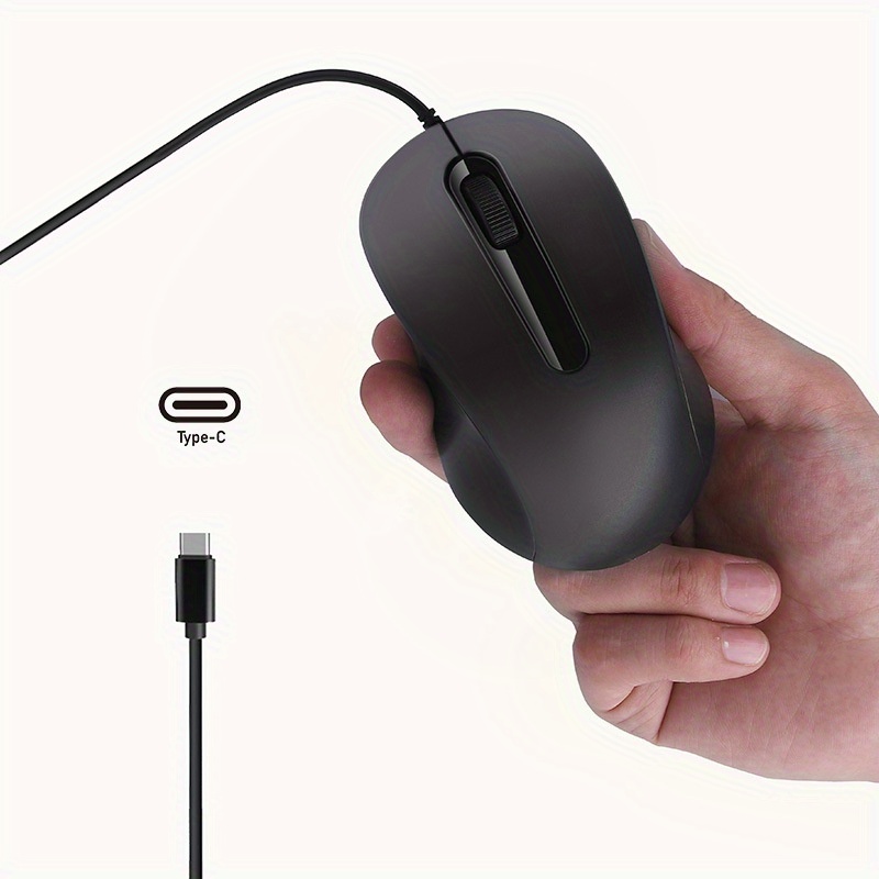 Home Office For Mac - Mute Type C Wired Mouse Ergonomic