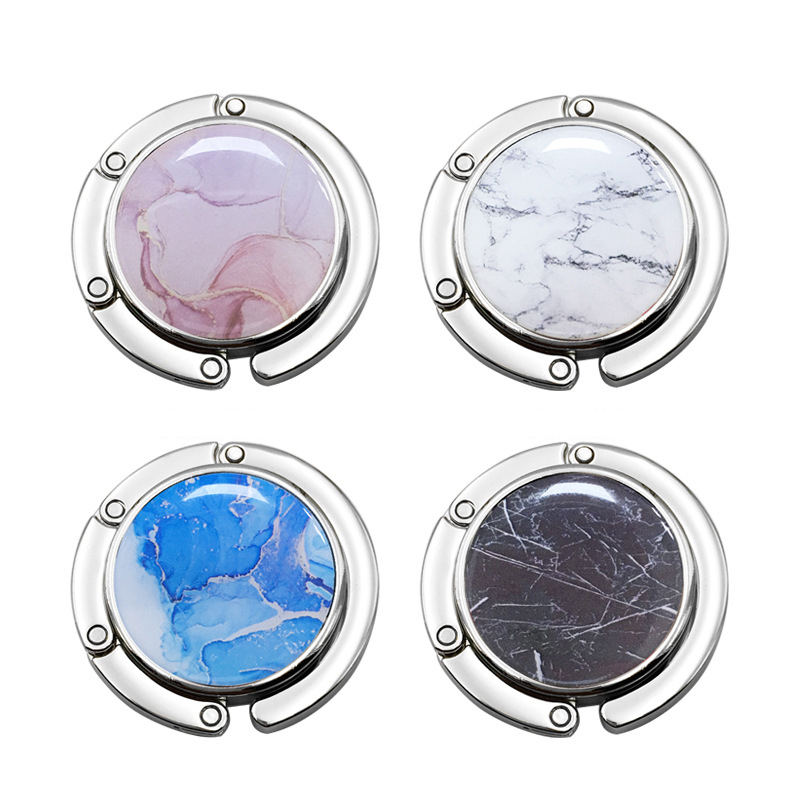 Home Office Hidden Desk - Round Portable Folding Metal Bag Hook