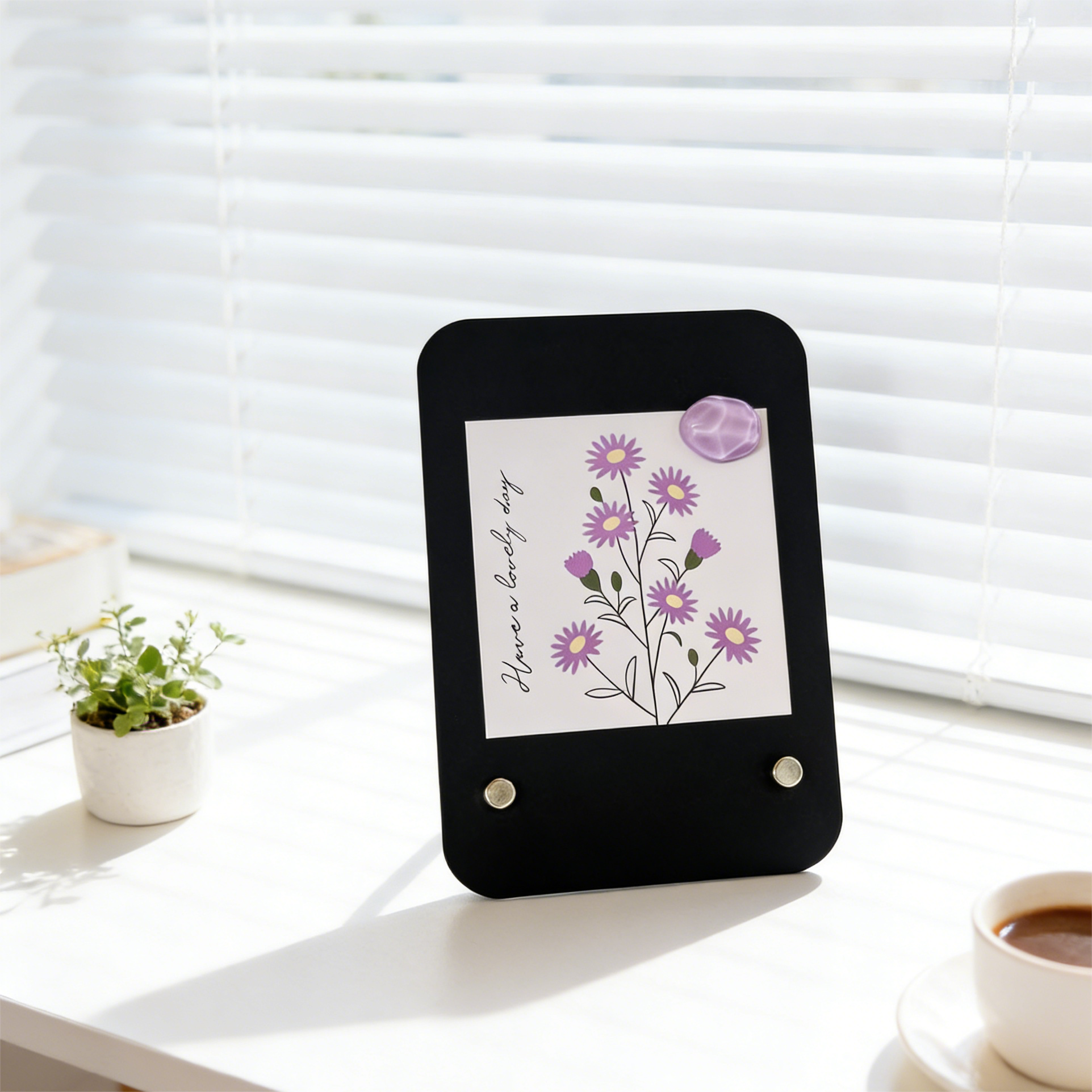 Magnetic Calendar Board - Metal Iron Standing Display Board, Modern