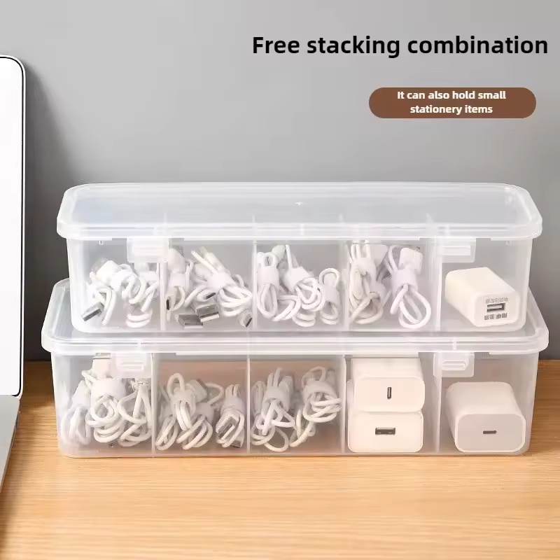Cable Management Box - Transparent Data Cable Organizer Case Classification