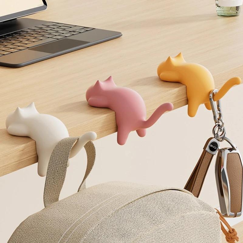 Home Office Hidden Desk - Lovely Cat Design Table Edge Hook
