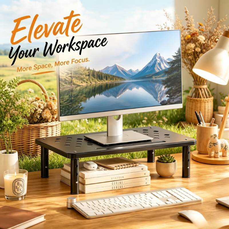 Monitor Riser Stand - Height Adjustable Monitor Stand Telescopic Screen
