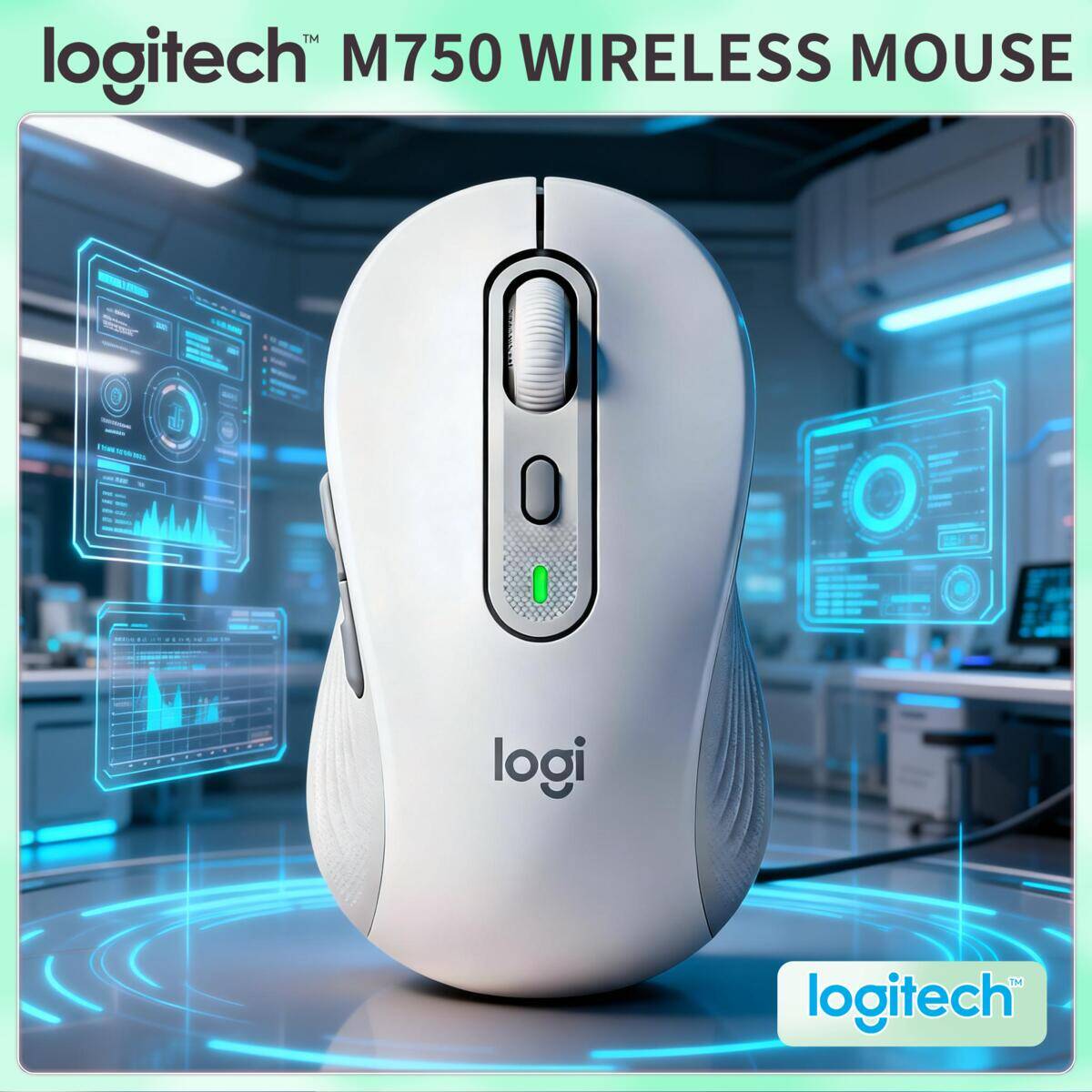 Home Office For Mac - Logitech M750 Ergonomic Bluetooth Mouse Silent