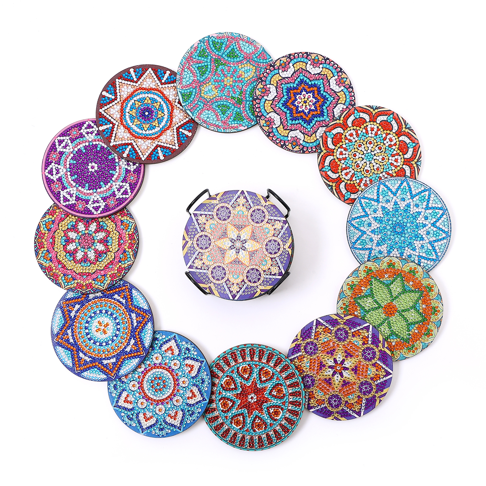 Home Office Hidden Desk - 12Piece Manda Floral Pattern Crystal Rhinestone