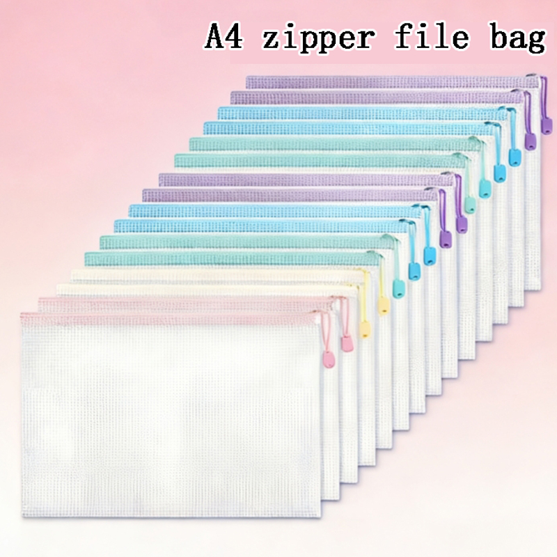 Home Office Organization - Macaron Colored Waterproof A4 Grid File