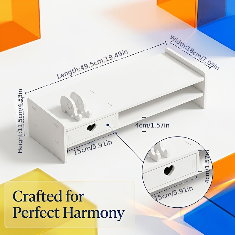 Minimalist White PVC Monitor S - Monitor Riser Stand incelemesi ve fiyatı