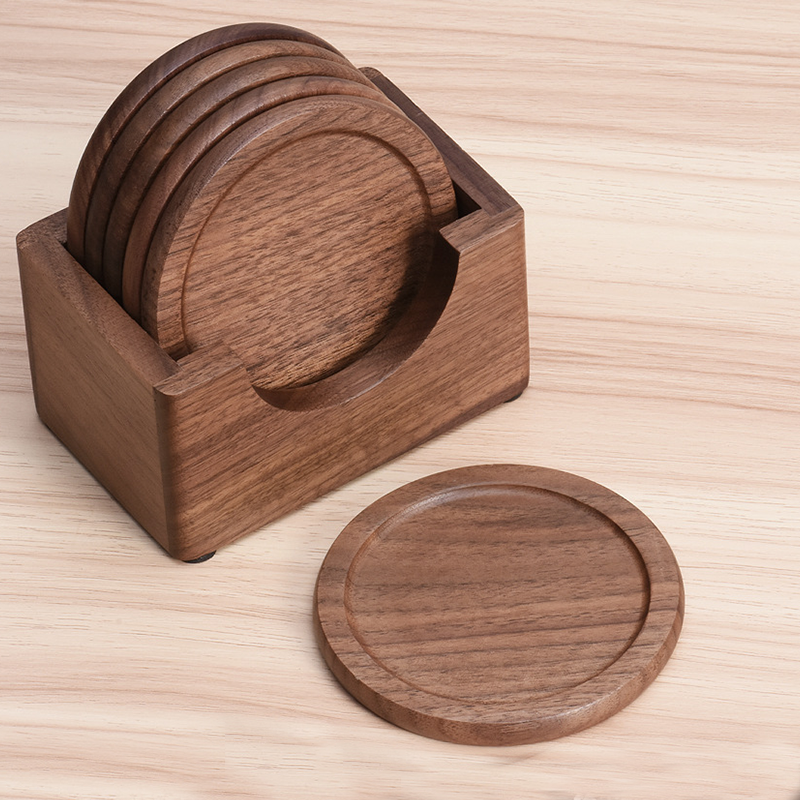 Walnut Dark Coaster Set of 6 P - Home Office Hidden Desk incelemesi ve fiyatı
