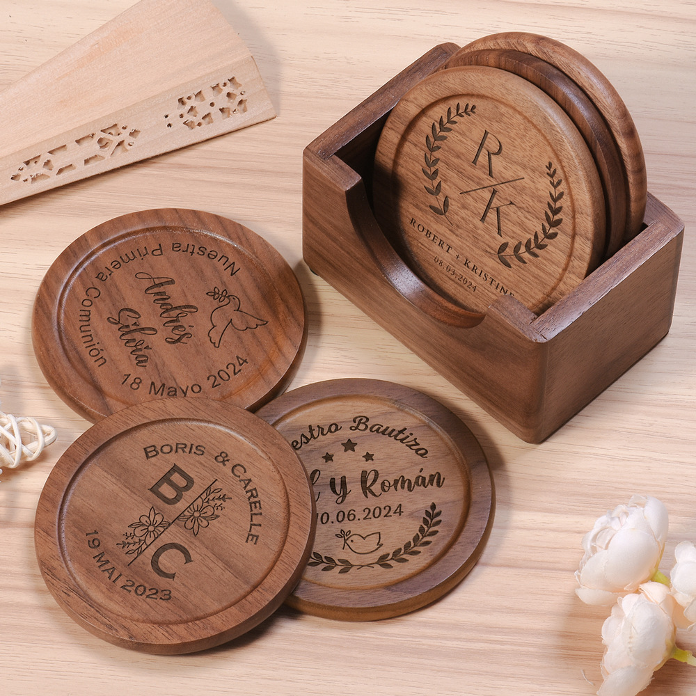 Walnut Dark Coaster Set of 6 P - Home Office Hidden Desk incelemesi ve fiyatı