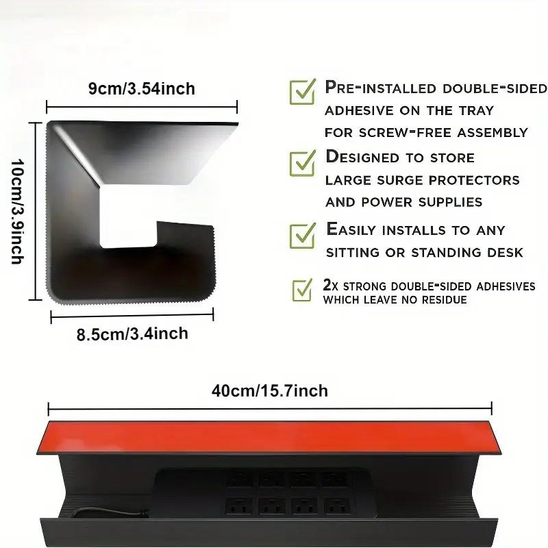 1PC 40cm/15.75inch PVC Under T - Home Office Hidden Desk incelemesi ve fiyatı