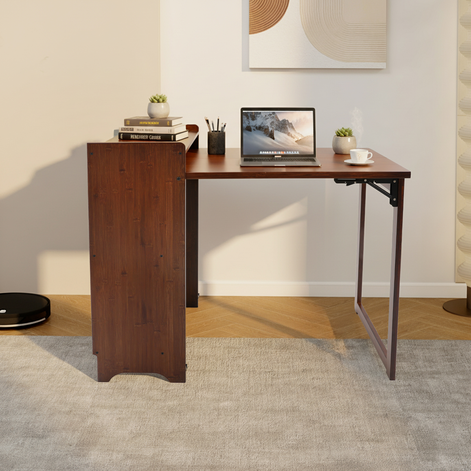 Folding Desk with Storage Shel - Home Office Hideaway Desk incelemesi ve fiyatı