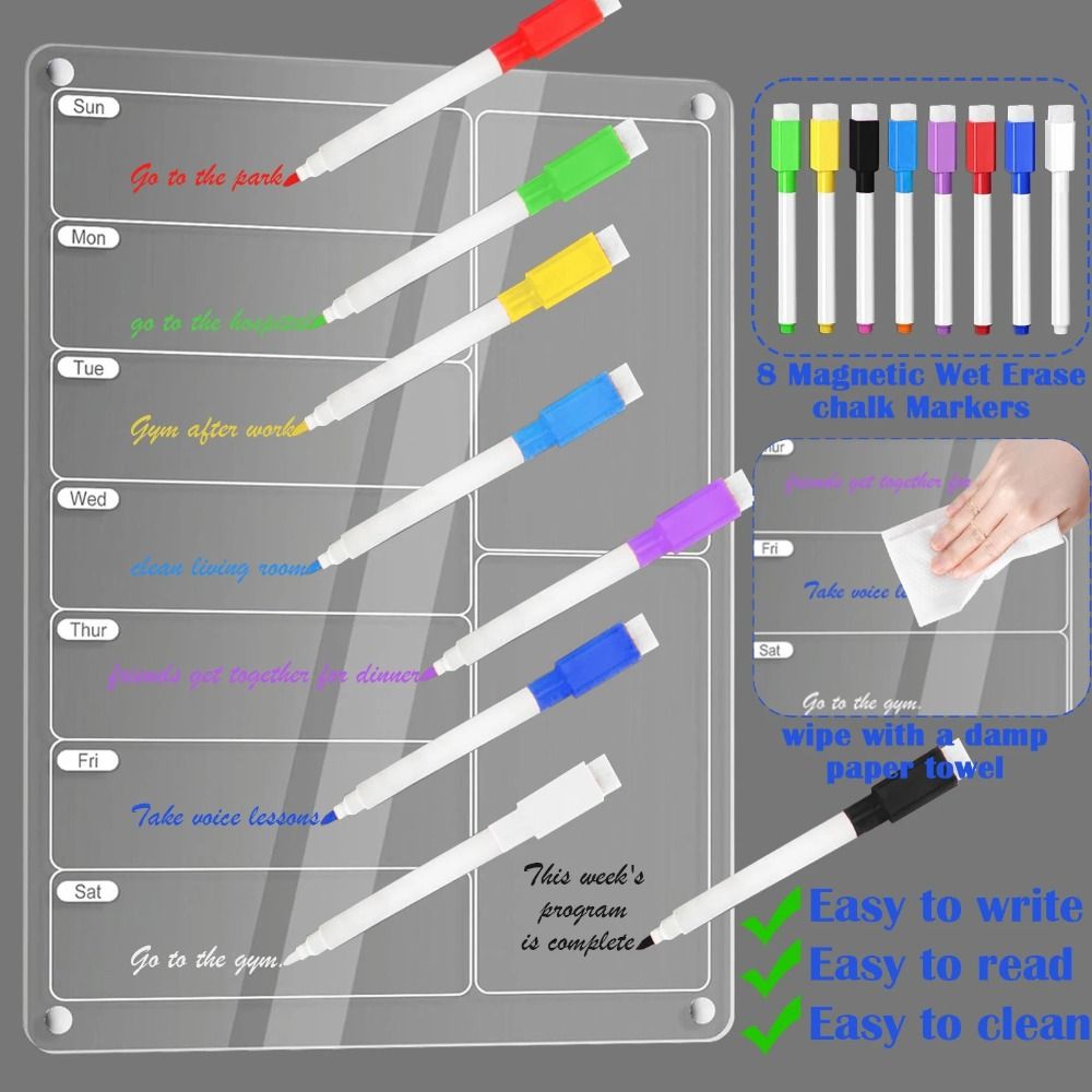 New Acrylic Meal Planner Reusa - Magnetic Calendar Board incelemesi ve fiyatı