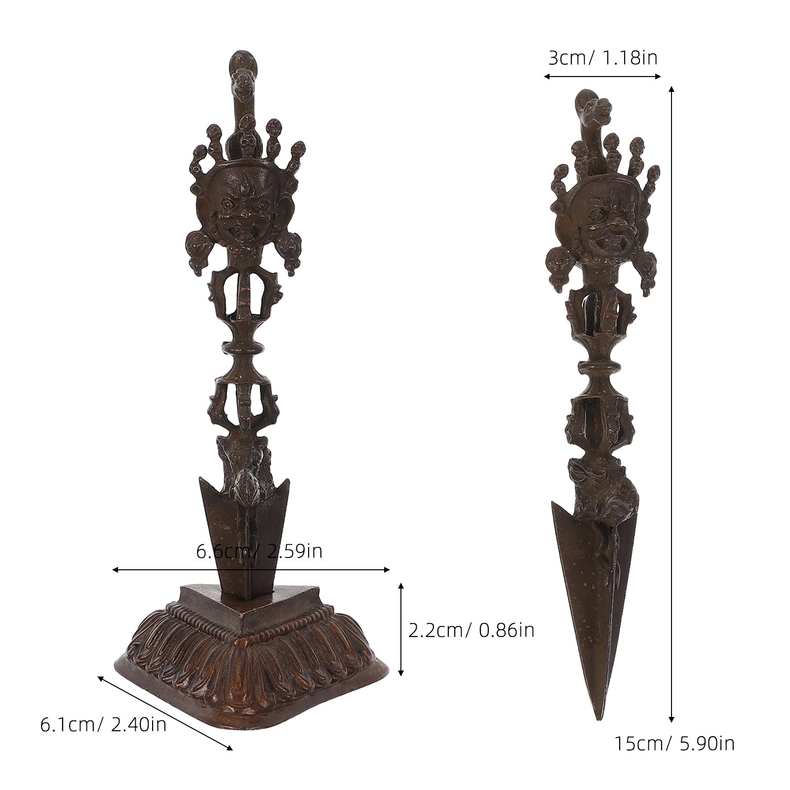 1Set Copper Vajra Dorje Phurba - Home Office Feng Shui incelemesi ve fiyatı
