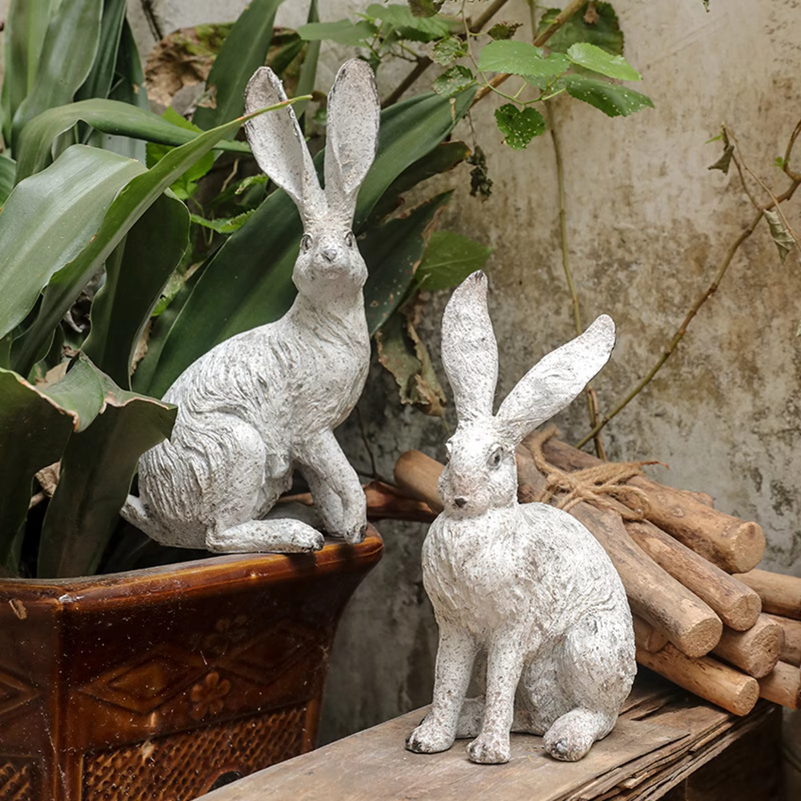 2Pcs Garden Statues Rabbit Sta - Home Office Bookshelves incelemesi ve fiyatı