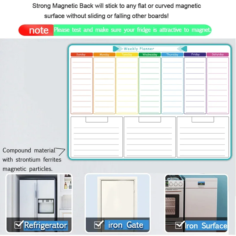 A3 Size Magnetic Weekly &month - Magnetic Calendar Board incelemesi ve fiyatı