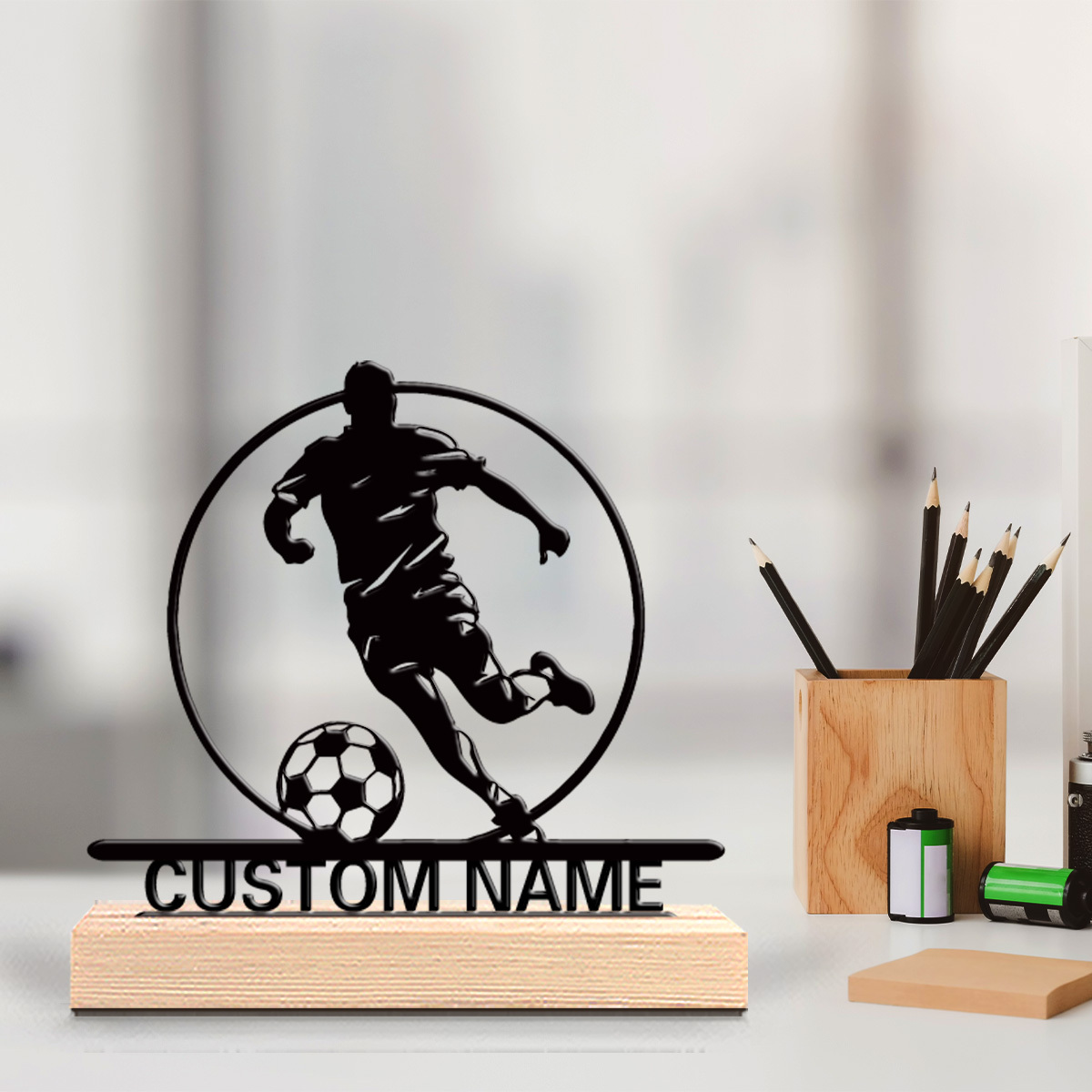 Custom Soccer Player Metal Sta - Home Office Decor incelemesi ve fiyatı