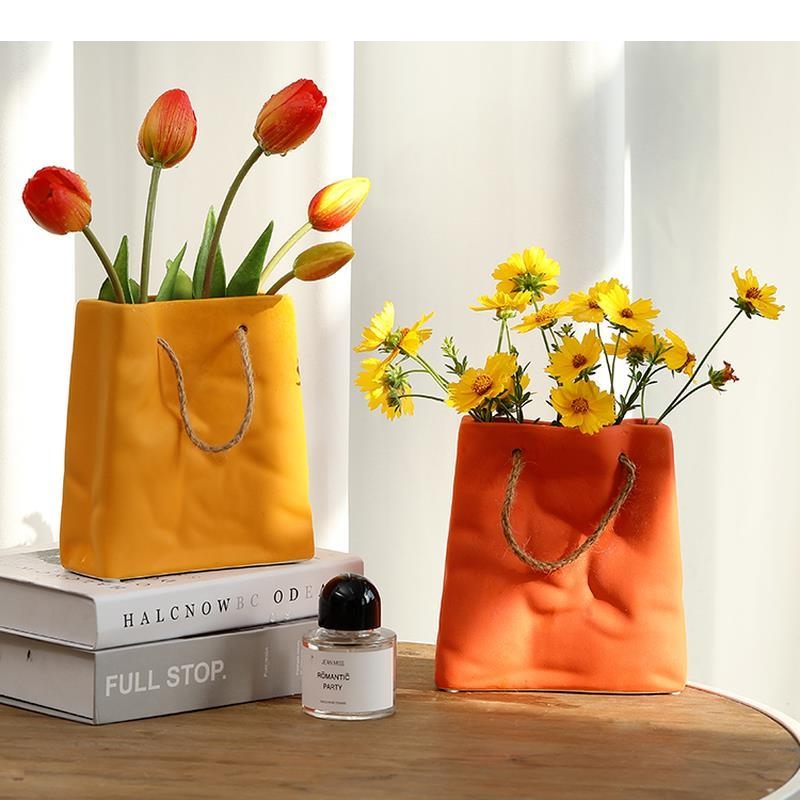 Ceramic Tote Bag Vase Morandi  - Home Office Form incelemesi ve fiyatı