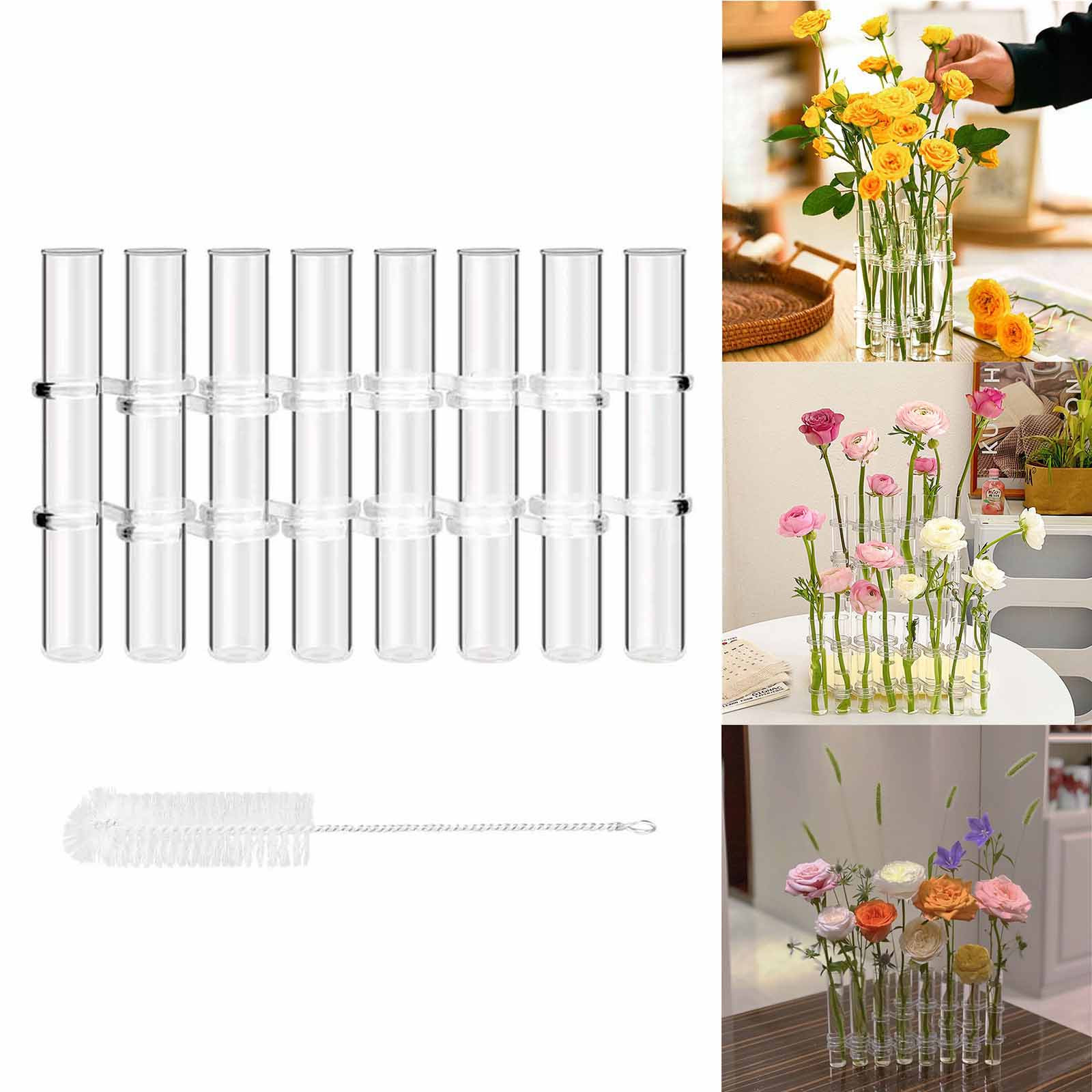 8pcs Hinged Flower Vase Clear  - Home Office Form incelemesi ve fiyatı