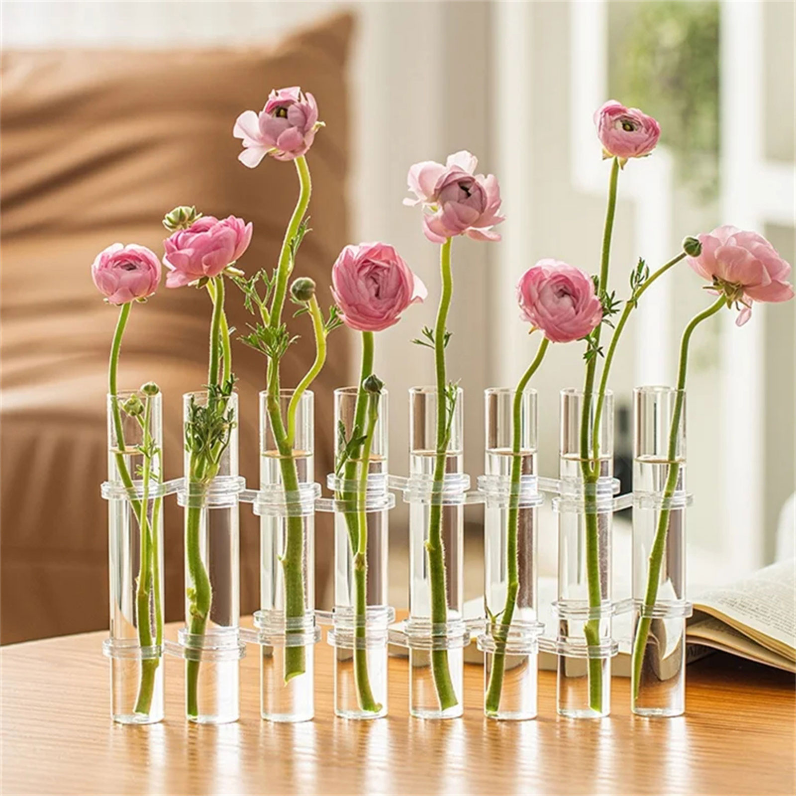 8pcs Hinged Flower Vase Clear  - Home Office Form incelemesi ve fiyatı