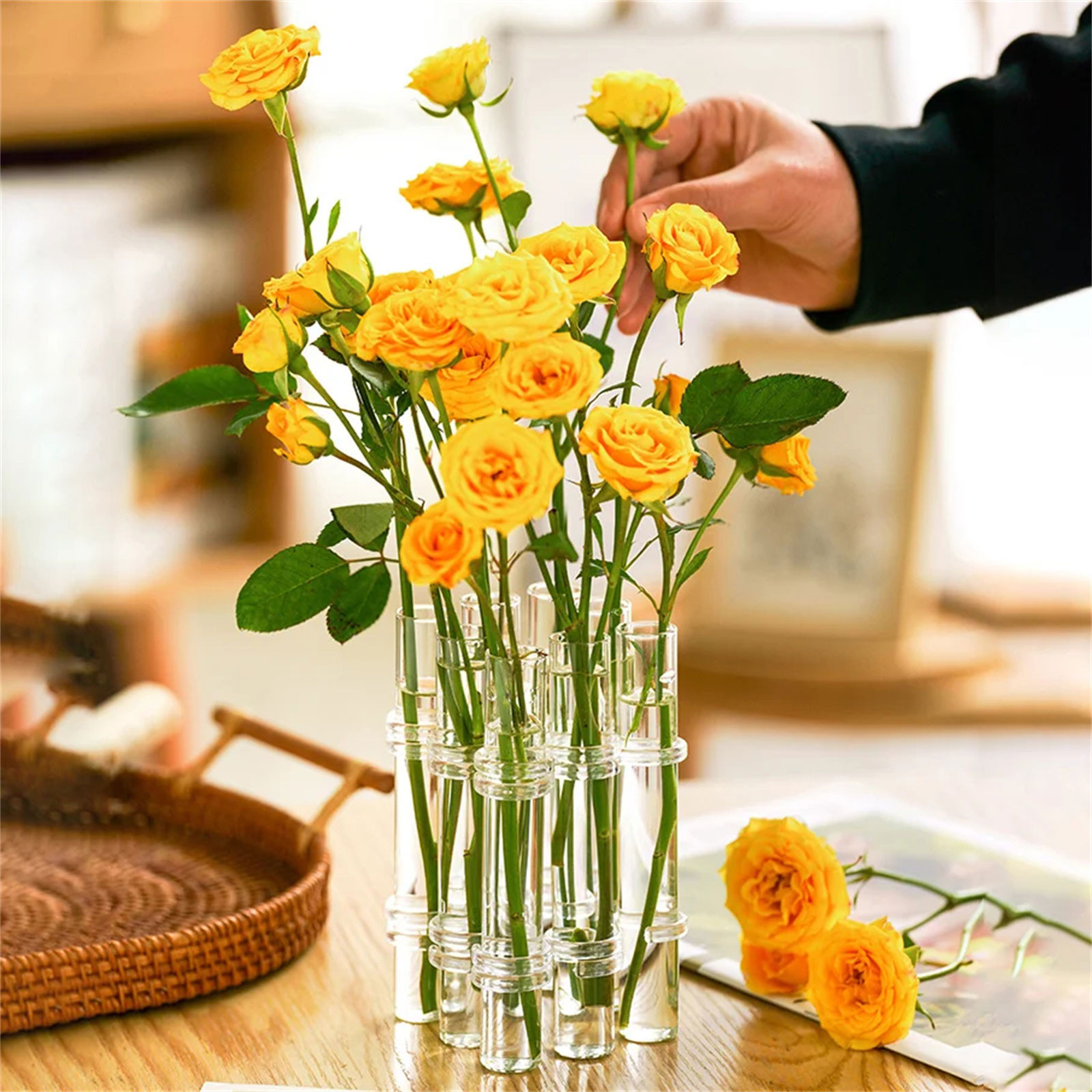 8pcs Hinged Flower Vase Clear  - Home Office Form incelemesi ve fiyatı