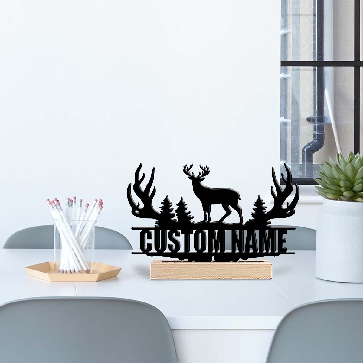 1Pc Csutom Forest Deer Wooden  - Home Office Decor incelemesi ve fiyatı