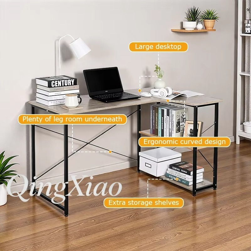 L Shaped Corner Desk With Book - Home Office Bookshelves incelemesi ve fiyatı