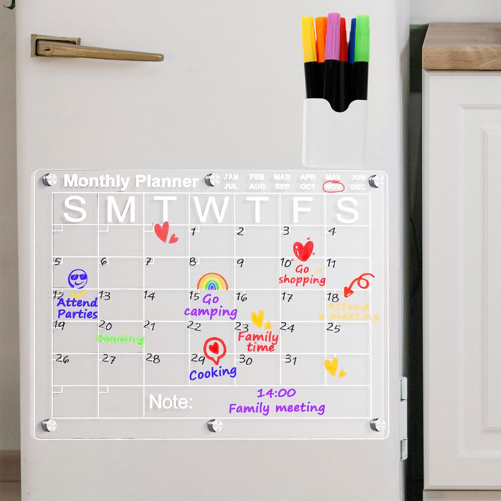 1Set Magnetic Acrylic Calendar - Magnetic Calendar Board incelemesi ve fiyatı