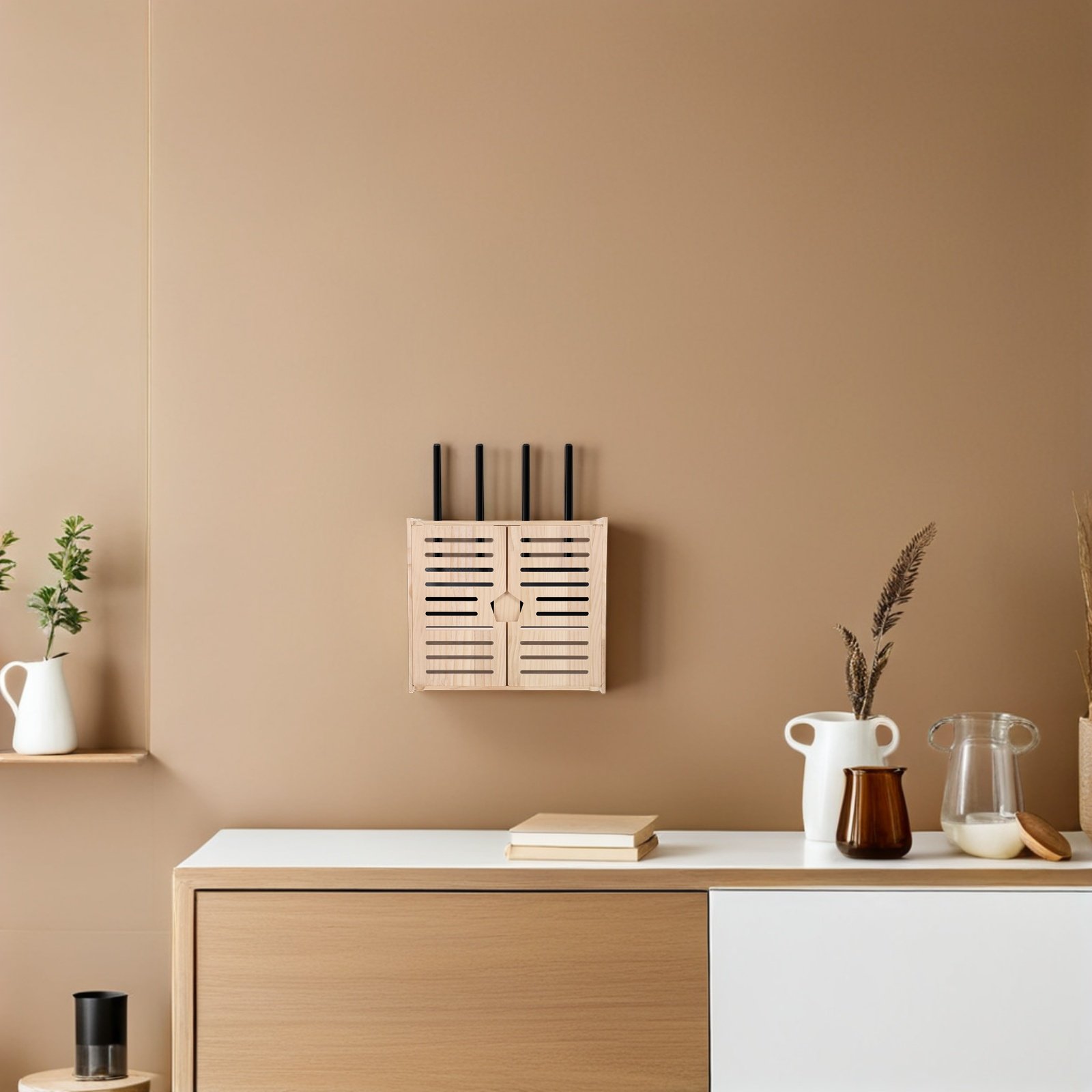 Wooden WiFi Router Storage Box - Cable Management Box incelemesi ve fiyatı