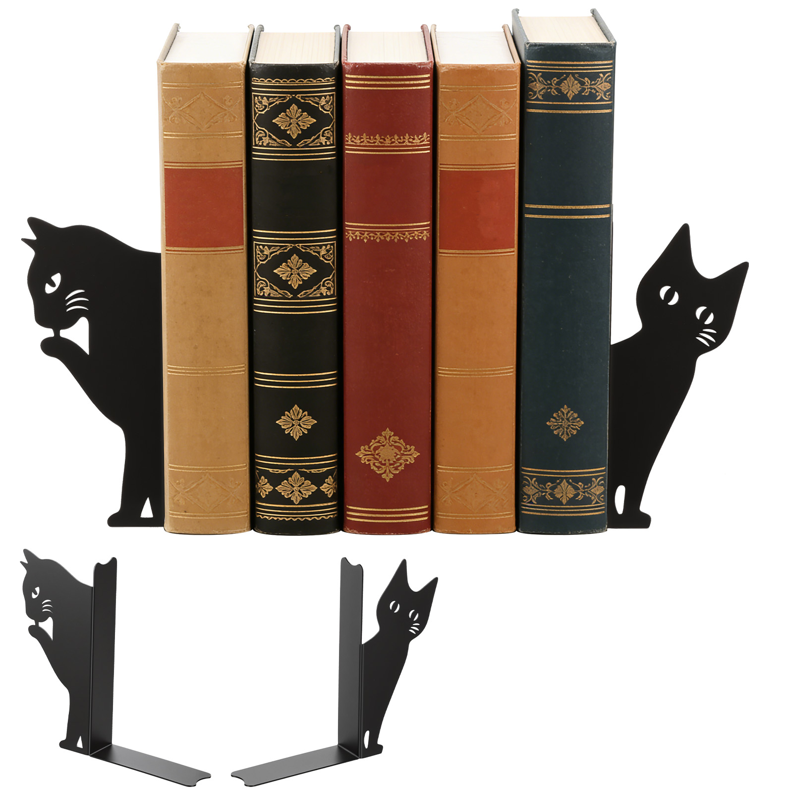 Peeping Cat Bookend Metal Book - Home Office Bookshelves incelemesi ve fiyatı