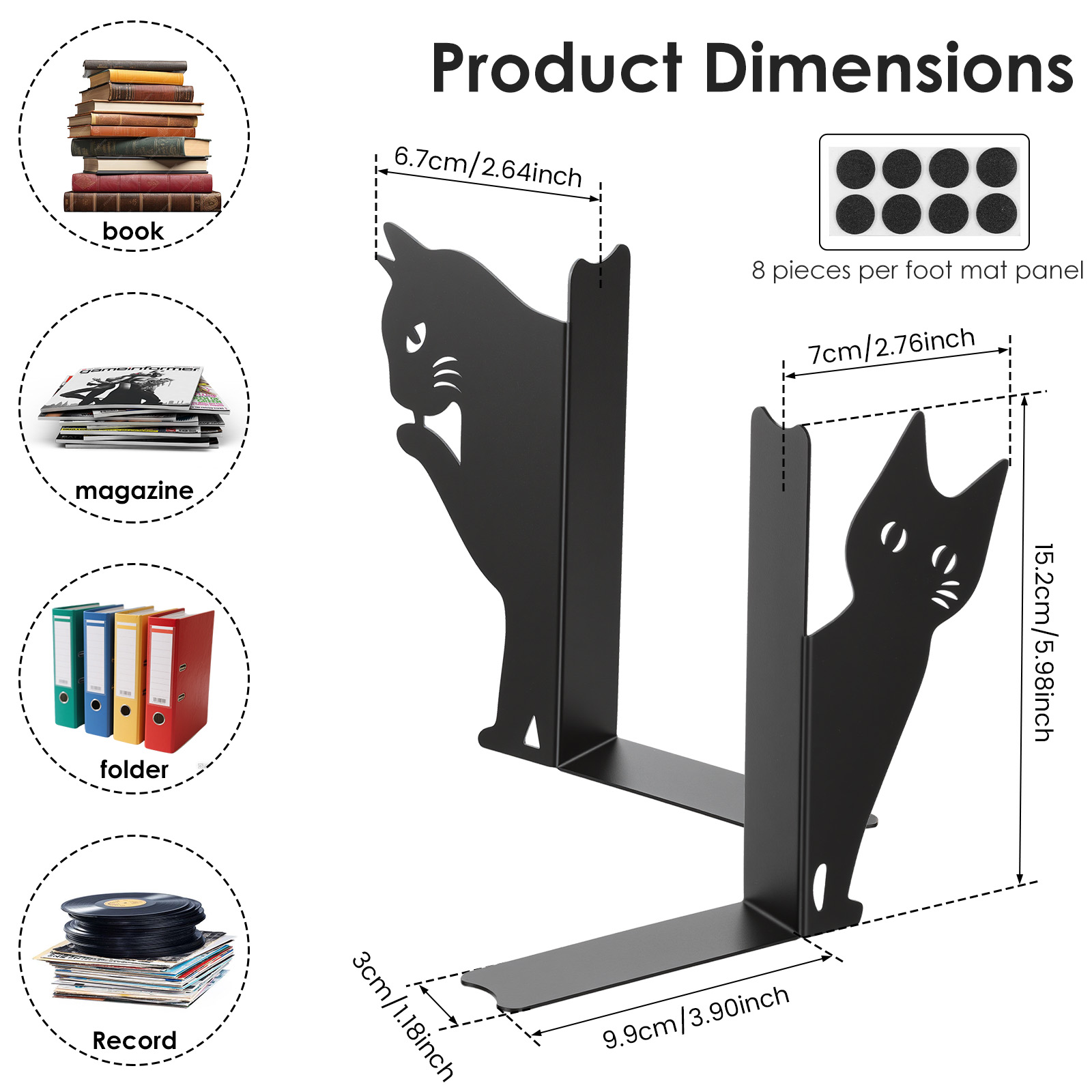 Peeping Cat Bookend Metal Book - Home Office Bookshelves incelemesi ve fiyatı