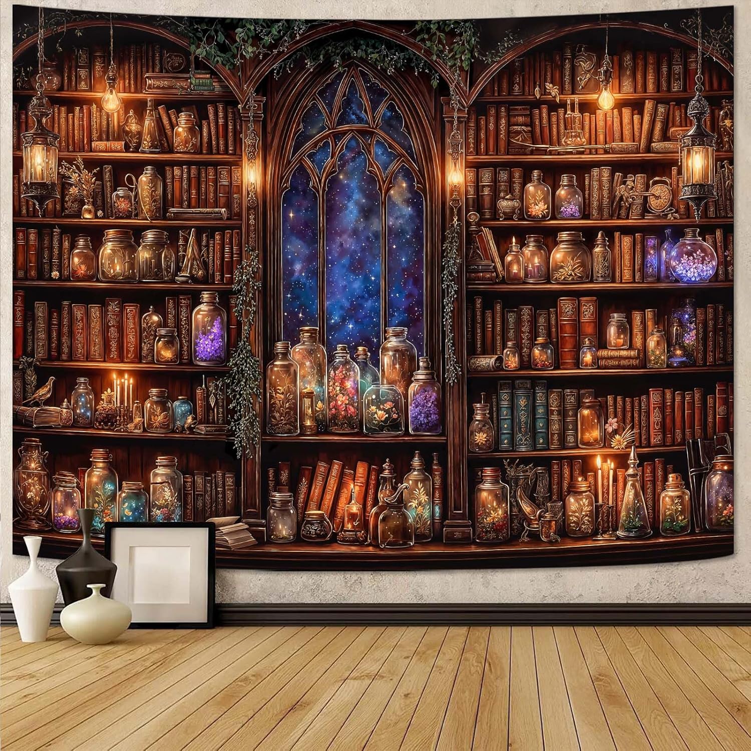 Fantasy Bookshelf Tapestry Med - Home Office Bookshelves incelemesi ve fiyatı