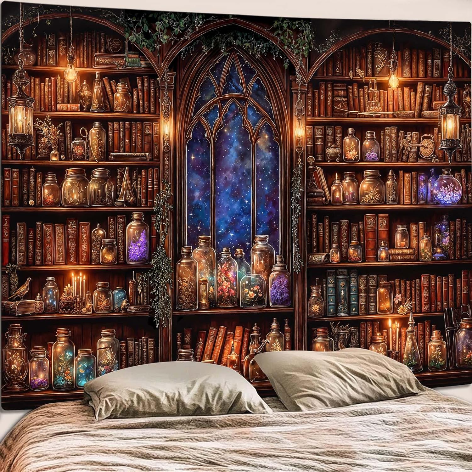 Fantasy Bookshelf Tapestry Med - Home Office Bookshelves incelemesi ve fiyatı