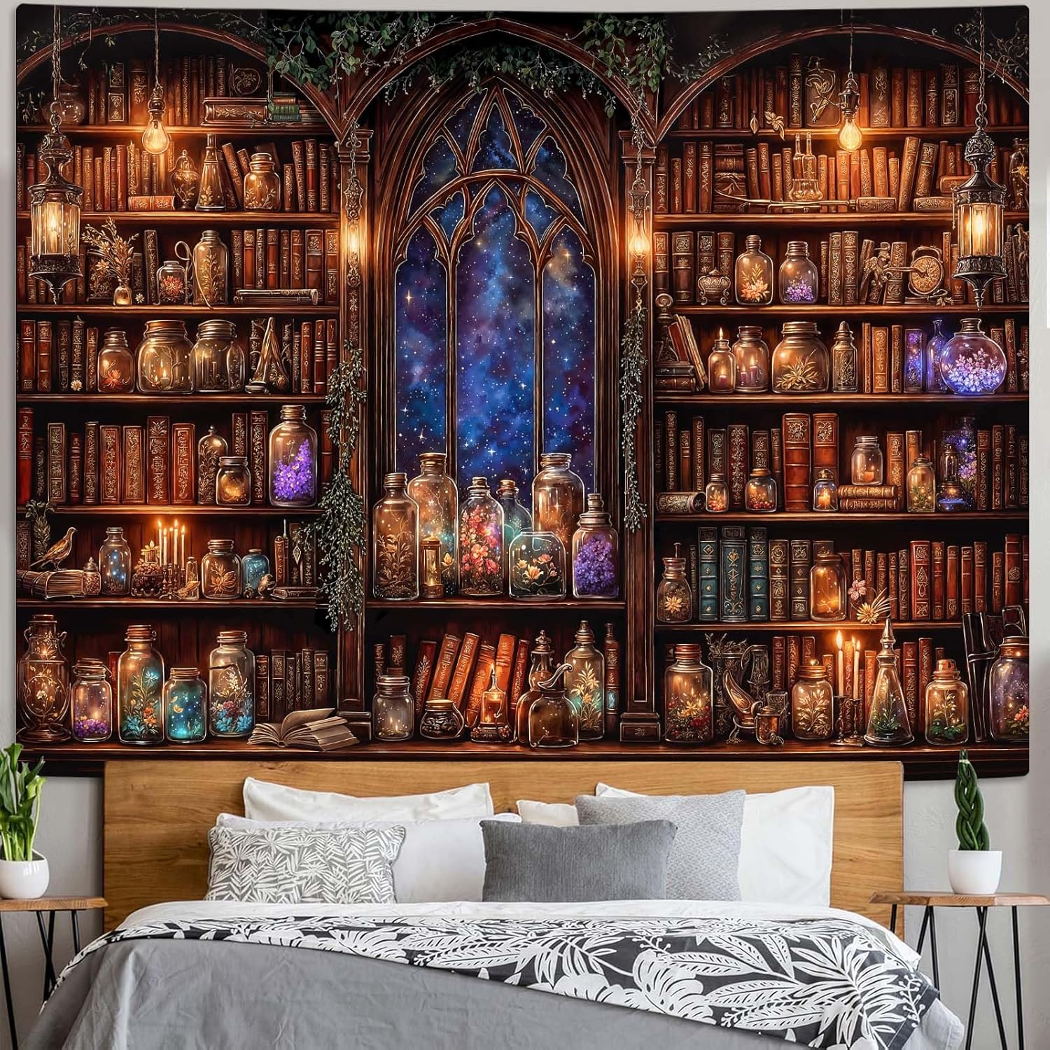 Fantasy Bookshelf Tapestry Med - Home Office Bookshelves incelemesi ve fiyatı