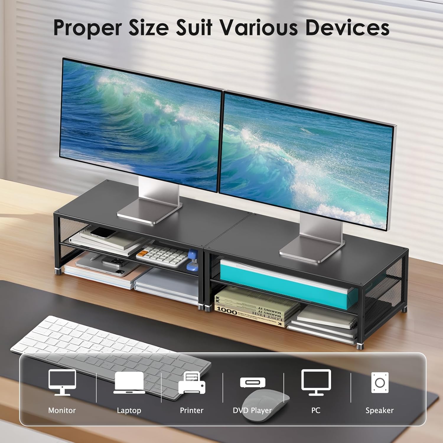 2-Tier Monitor Stand with Desk - Monitor Riser Stand incelemesi ve fiyatı