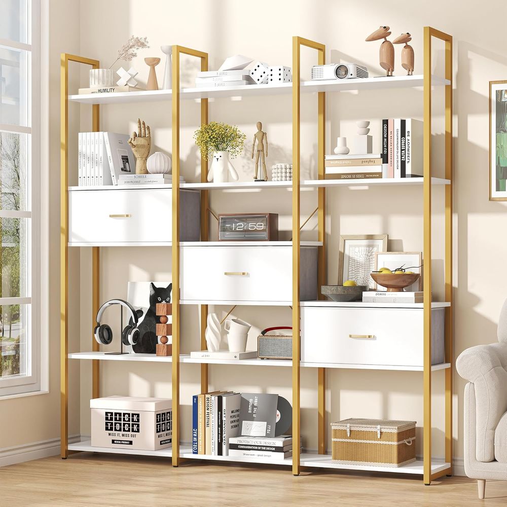 Triple Wide 6-Tier Industrial  - Home Office Bookshelves incelemesi ve fiyatı