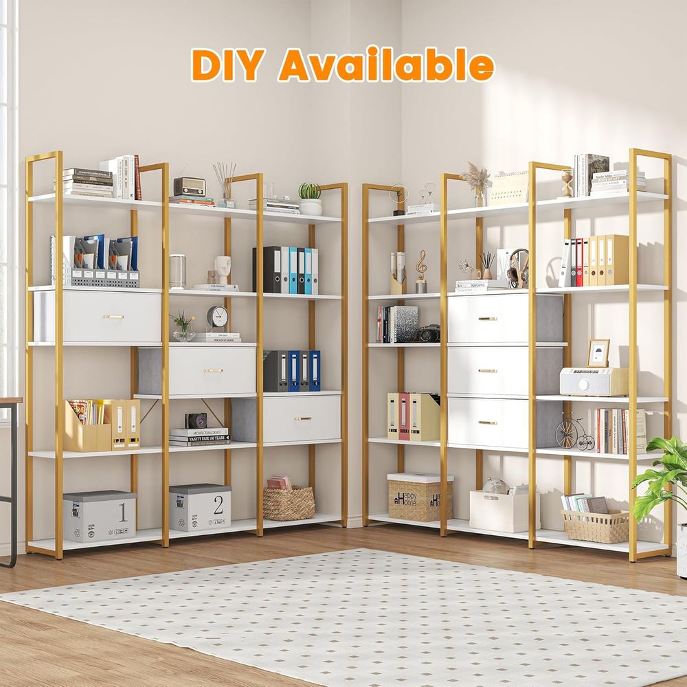 Triple Wide 6-Tier Industrial  - Home Office Bookshelves incelemesi ve fiyatı