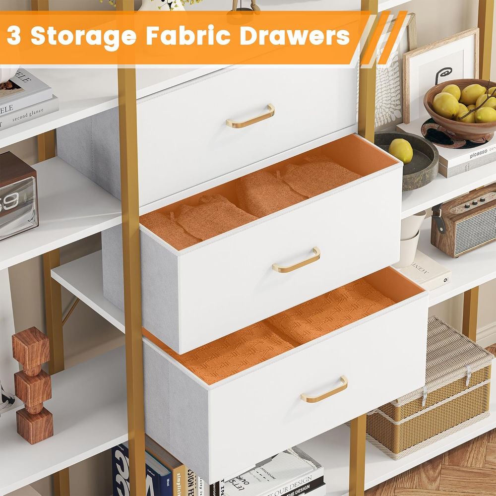 Triple Wide 6-Tier Industrial  - Home Office Bookshelves incelemesi ve fiyatı