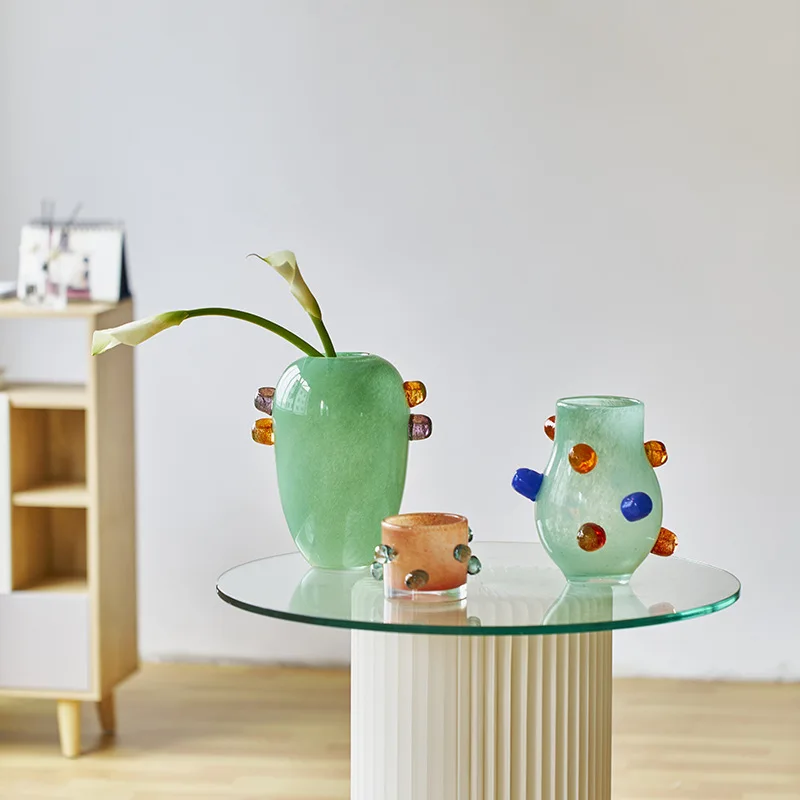Colorful Round Bead Glass Vase - Home Office Form incelemesi ve fiyatı